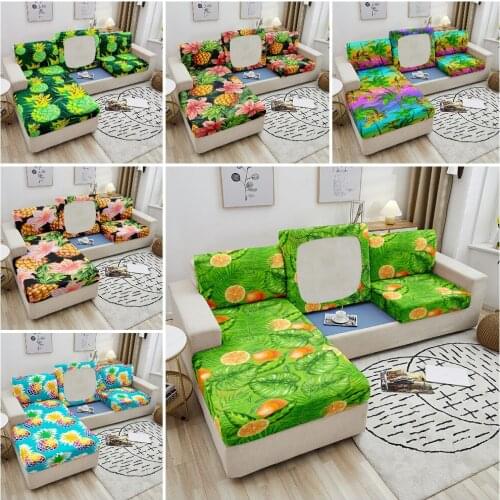 Elastic Sofa Seat Cushion Cover Removable Sofa Seat Cushion Cover For Living Room Chaise Longue Pineapple Sofa Slipcover