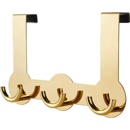 Bathroom Hooks Nail Free Towel Hook Gold 304 Stainless Steel Door Hanger Clothes Robe Hooks Multi-function Bathroom Accessories
