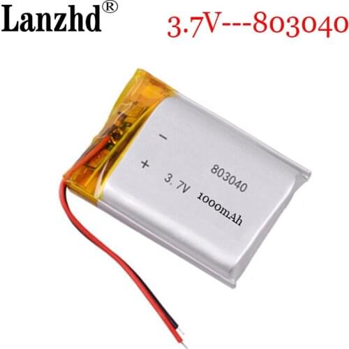 803040 3.7V 1000mAh Lipo Battery Replacement Lithium Li-Po Polymer Rechargeable Battery For Bluetooth speaker PDA