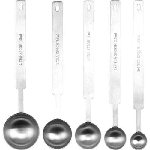 5pcs /Stainless Steel Measuring Spoons,For Measuring Dry and Liquid Ingredients Coffee Tea Seasoning Measuring Spoons with Scale