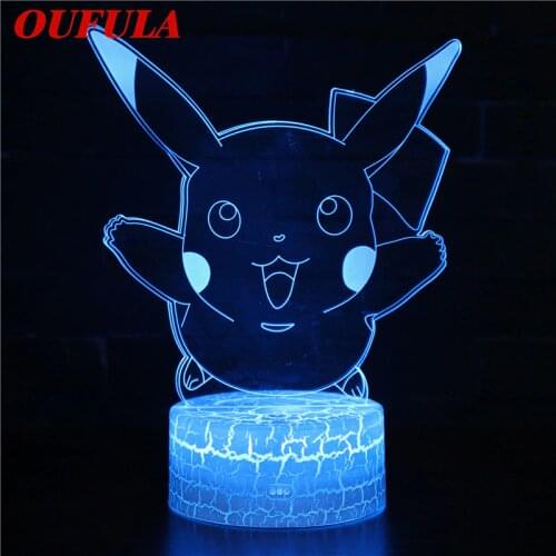 Night LED Lights Novelty 3D lamp Cute Toy Gift 7 Color Abstract Artist Graphics Cartoon Atmosphere Lamp For Children Kids Room