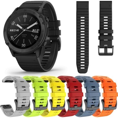 26mm QuickFit Silicone Bands For Garmin Tactix Delta Wrist Strap Correa Fenix 6X 5X Plus Replace Watch band Accessories