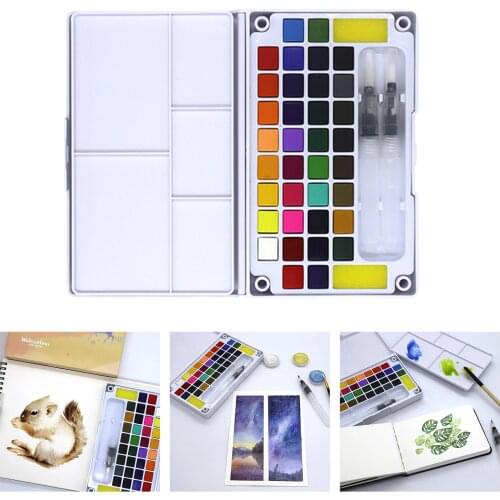 Deluxe Artist Watercolour Painting Set 36 Colors Solid Water Colours Paint Accessories, Great for Artists, Beginner & Adults