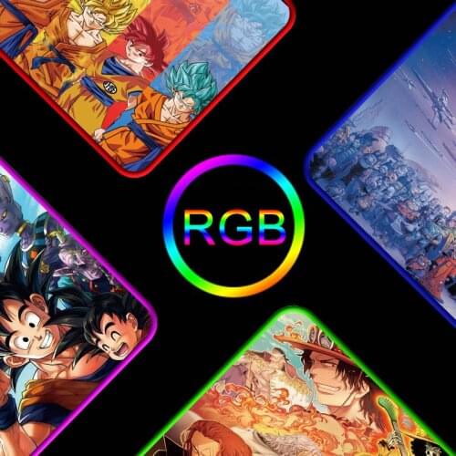 Extra Large One Piece Anime Rgb Mouse Pad Light Game Mousepad Keyboard Desk Mat Anti-slip Natural Rubber Locking Edgetable Pad