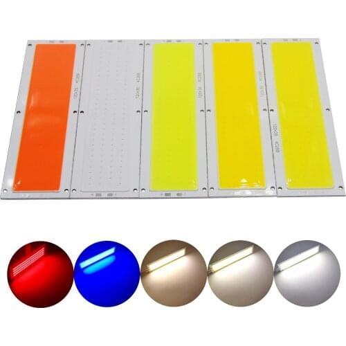 Manufacturer 10PCS/Lot 120mm 36mm cob led Strip 12V Light 1200LM 12W Natural Warm White Blue cob LED FLIP Chip for DIY auto lamp