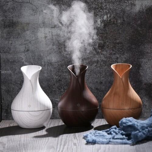 USB aroma oil diffuser White Grain electric humidifier ultrasonic air humidifier aromatherapy LEDlight mist maker for home