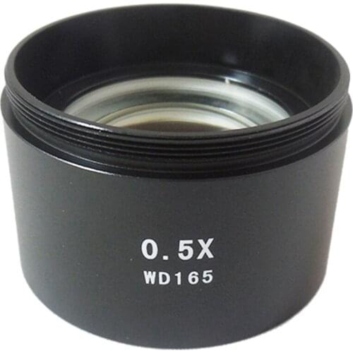 Wd165 0.5X Stereo Microscope Auxiliary Objective Lens Barlow Lens with 1-7/8 Inch(M48Mm)Mounting Thread