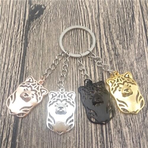 Japanese Akita Key Chains Fashion Pet Dog Jewellery Japanese Akita Car Keychain Bag Keyring For Women Men