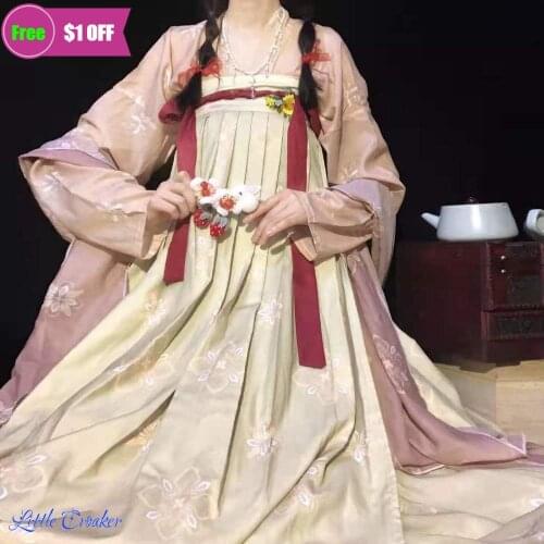 Chinese Traditional Hanfu Dress Female Tang Dynasty Ancient Dance Costumes Elegant Oriental Chinese Clothes Cosplay for Stage
