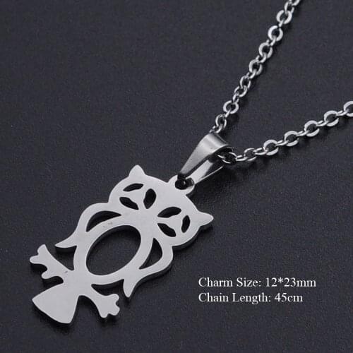 Lyvior Peacock Wing Necklace Female Jewelry Owl Animal Fashion Stainless Steel Pendant Fashion Delicate Everyday Necklace