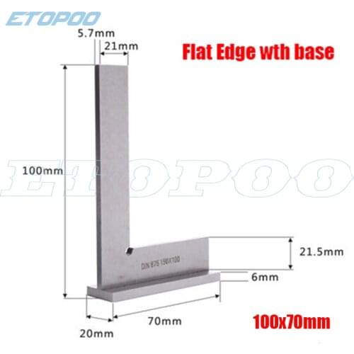 1pcs 90 degree Carbon steel Flat Edge Square With Wide Base Industrial Wide Base Square Gauge Tools