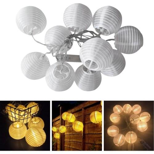 10 Led Lantern Ball Solar String Fairy Light 2m Lighting Strings Party Wedding Patio Solar Globe Garland Fairy Light Outdoor