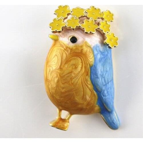 2019 new garland bird fashion design enamel temperament brooch coat drop glaze brooch