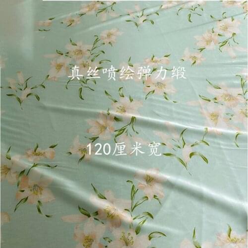 2021 Silk double Palace fabric Floral Dress Idyllic style B105