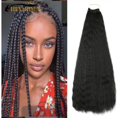 22Inch Crochet Hair Yaki Straight Pre Stretched Extensions for Synthetic Braids Braiding Hair Ombre Natural Bundles Black Women
