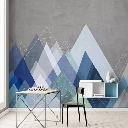 Custom 3D Photo Wallpaper Nordic Modern Blue Geometric Pattern Living Room TV Background Abstract Art Wall Mural Papel De Parede