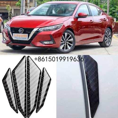 For Nissan Car Side Door Edge Guard Bumper Trim Protector 4pcs PVC carbon fiber Stickers