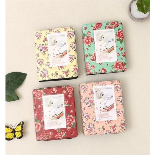 64 Pockets Retro Rose Mini Book Styles Name Card Holder Photo Album for Fujifilm Instax Mini LiPlay 11 9 / 8 Sprocket Zink Films