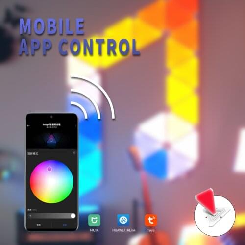 9pcs Smart Splicable Light Panel With EU US UK AU Pulg DIY lamp APP Voice Music rhythm RGB Ambient Light