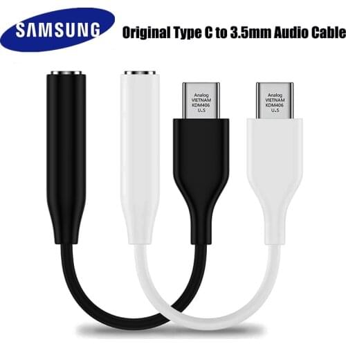 For SAMSUNG Type-C to 3.5mm AUX Headphones Adapter For SAMSUNG NOTE 10 Plus A90 A80 A60 Type C To 3.5 Jack Earphone Audio cable