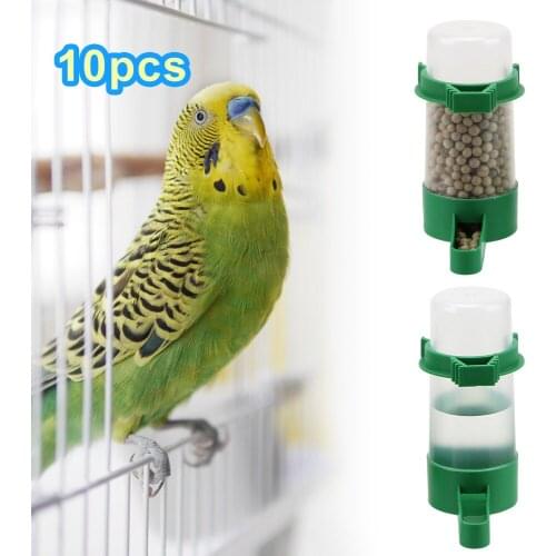 Automatic Drinking Fountain 10pcs / lot Bird Feeders Waterer with Clip Pet Bird Supplies Dispenser Bird Water Drinker Feeder