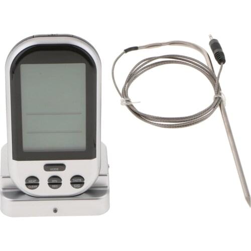 Wireless Meat Cooking BBQ Thermometer Timer Alarm With Kitchen Food