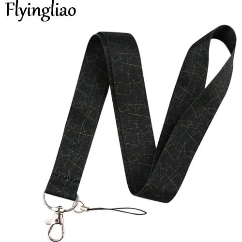 Black Marble Lanyard for Keys Phone Cool Neck Strap Lanyard for Camera Whistle ID Badge Cute webbings ribbons Gifts