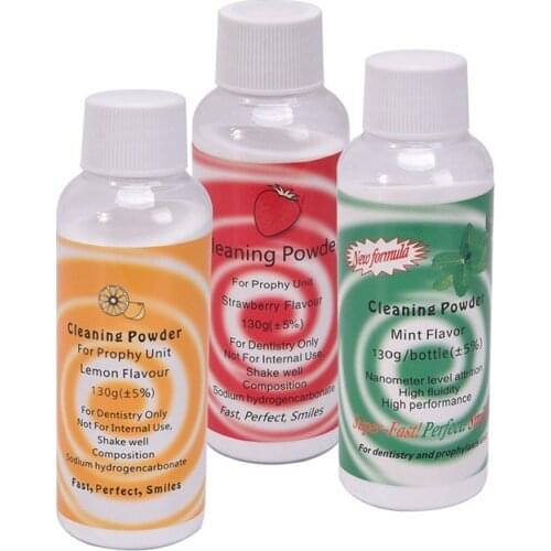 130g Teeth Whitening Essence Dental Cleaning Powder Prophy Air Jet Flow Teeth Polishing Plaque Stain Removal Mint Lemon Flavor