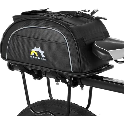 PU leather Insulated Trunk Cooler Bag Cycling Bicycle Rear Rack Storage Luggage Bag Reflective MTB Bike Pannier Bag Shoulder Bag