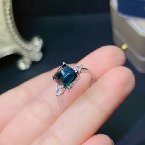 Topaz Ring Simple Natural Topaz Ring S925 Sterling Silver London Blue Topaz Natural Gemstone Birthstone Engagement Gift