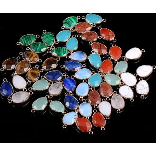 Natural Stone Connectors Faceted Irregular Semi-preciousd Stone for Jewelry Making Necklace Accessories Gift for Women14x23mm