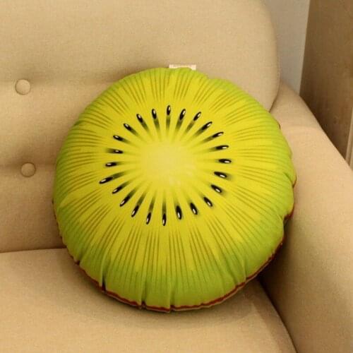 Apple Strawberry Lemon Fruit Printing Round Cushion Sofa Cushion Pillow Car Waist Plush Soft Comfortable Camping Mini Pillow