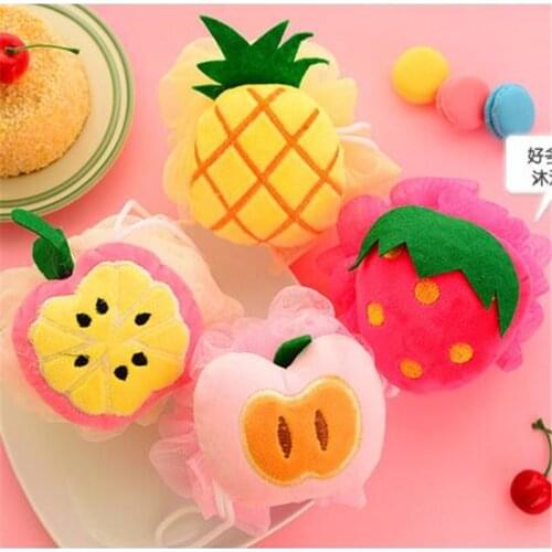 Cute Fruit Bath Ball Sponge Shower Scrubbers Exfoliating Body Massage Scrub WJ83