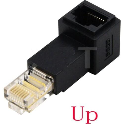 Multi angled RJ45 Cat 5e Male to Female Network Lan Ethernet Extension Adapter