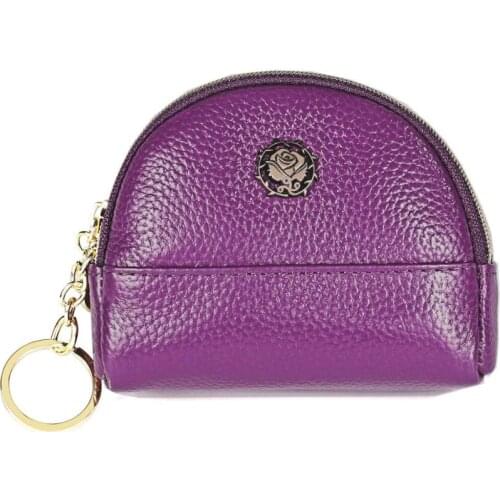 Fashion Women Coin Purse Small Genuine Leather Double Zipper Purse Wallet