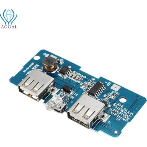 3.7V To 5V 1A 2A Boost Module DIY Power Bank Mainboard Circuit Board Built In 18650 Lithium Battery Protection IC Double USB Out