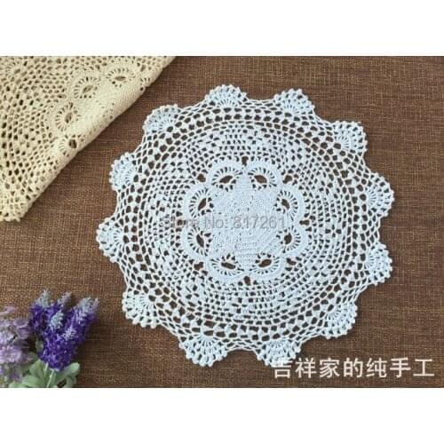 2015 new arrival fashion 40cm round cotton crochet lace doilies for wedding decoration big felt for tea table dinner napkin pads
