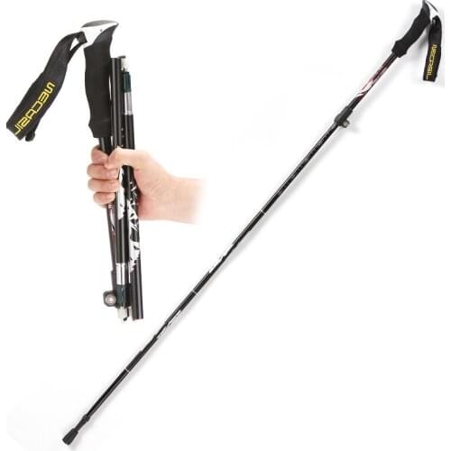 Fonoun Walking Sticks 5 Joints Climbing Alpenstock 110-135cm Antiskid Wear Resistance Light Shock Absorption FG87