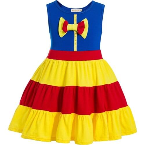 Princess dresses for girls Snow White Mermaid Cosplay Birthday Pageant Fancy Costume Bowknot Summer Tutu Dress Up Outfit