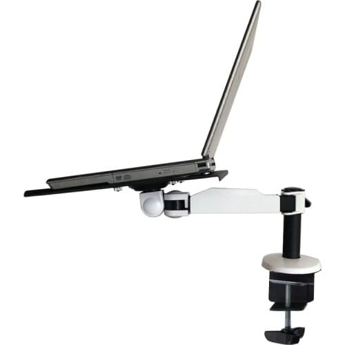 TK501-LP60 10"-17" Tablet PC Holder and Laptop Stand Holder single arm Office Desktop bracket clamp base 10kg 0-85mm desk white