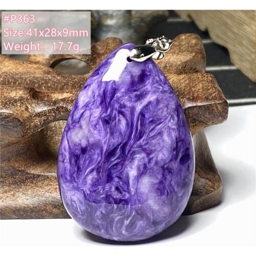 Natural Purple Charoite Pendant Jewelry For Women Men Healing Love Gift Crystal 41x28x9mm Beads Silver Necklace Pendant AAAAA