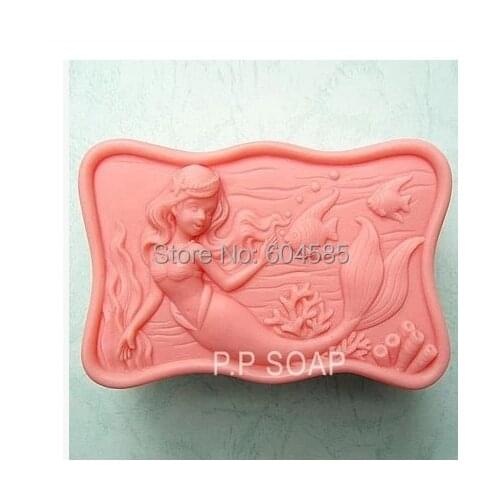 Happy mermaid 0979 Craft Art Silicone Soap mold Craft Molds DIY