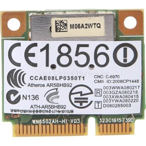 Atheros AR9280 2.4ghz 5ghz WiFi Network Card Standard Size WLAN Minipci-express AR5BHB92 for Linux Hackintosh Win10 Wireless