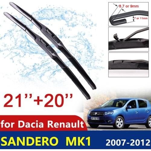 For Dacia Renault Sandero MK1 2007~2012 2008 2009 2010 2011 Front Windscreen Windshield Wipers Car Wiper Blade Car Accessories