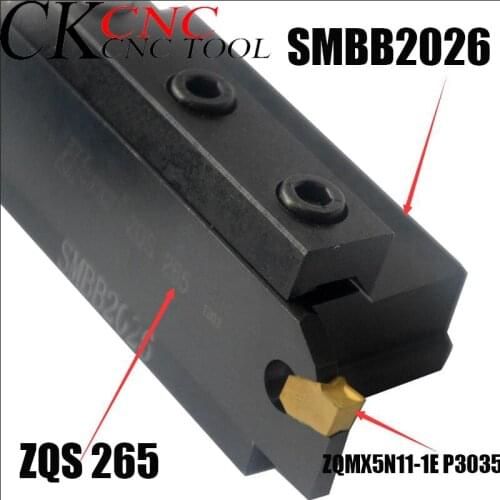 SMBB2026 CNC external cutting cutter seat adjustable Cut off the Cutting tool rod ZQS 265 cutter holder FOR ZQMX5N11-1E P3035
