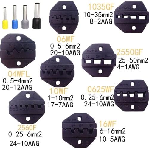 Replaceable Crimping Dies/jaws for cable ferrules 0.25-50mm2 connectors crimper hand tools pliers dropshipping