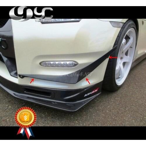 Car-Styling Double Sided Carbon Fiber Front Canards Fit For 2011-2015 R35 GTR DBA OEM Front Bumper KS Style Canards