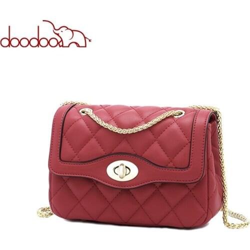 DOODOO Brand Women Bag Female Shoulder Crossbody Bags Ladies Artificial Leather 2019 Fashion Newest Small Chain Messenger Bags
