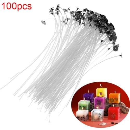 9/15/20cm Candle Wicks Smokeless Wax Pure Cotton Core 100Pcs/set DIY Candle Making Pre-waxed Wicks For Party Supplies Wholesale