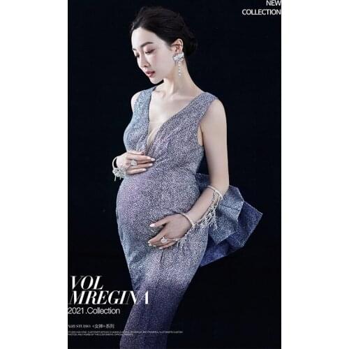 Pregnant women studio theme photography clothing 2021 new evening dress pregnant Mommy photo skirt props